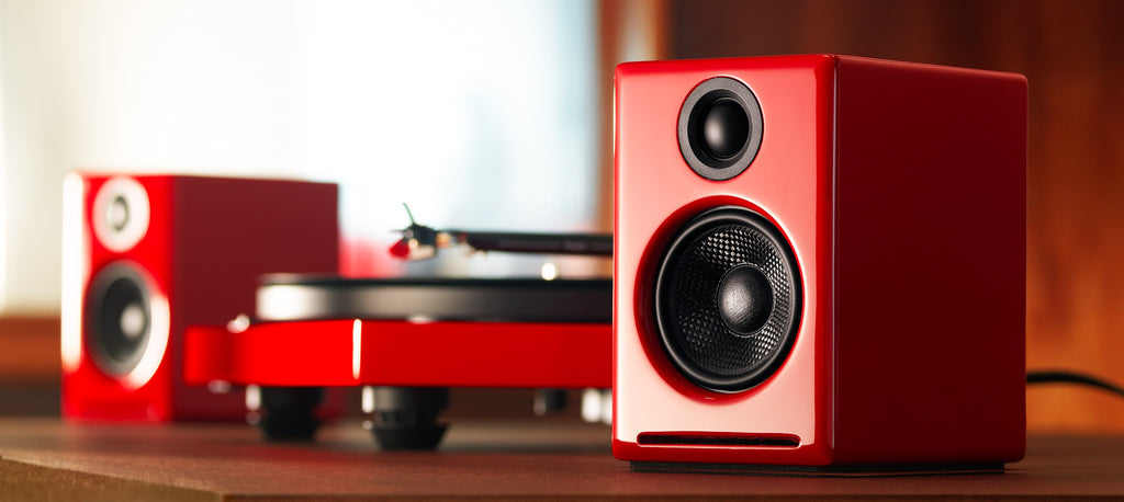 Audioengine A2+ Wireless Speakers in Red